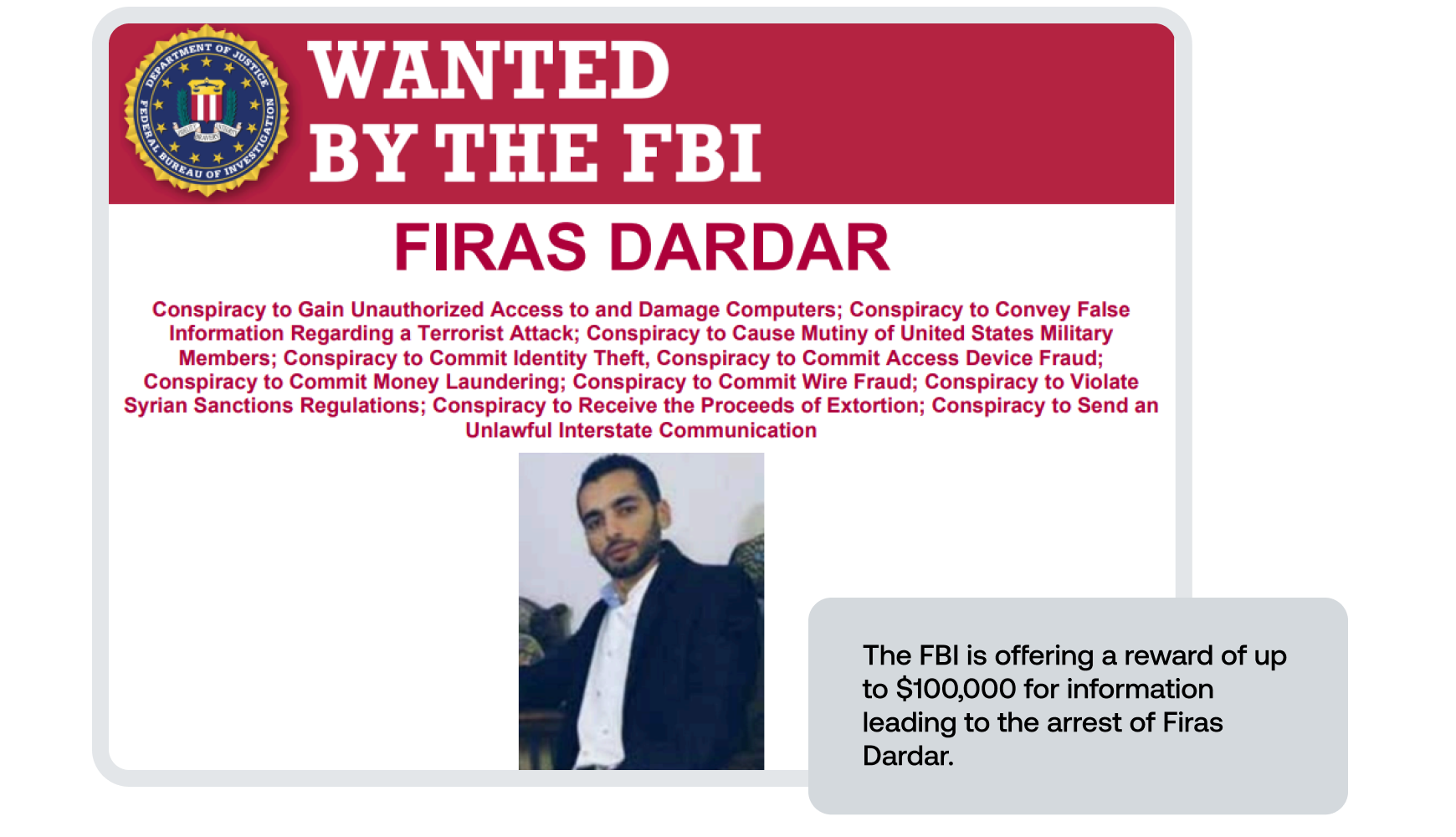 Wanted by the FBI Firas Dardar