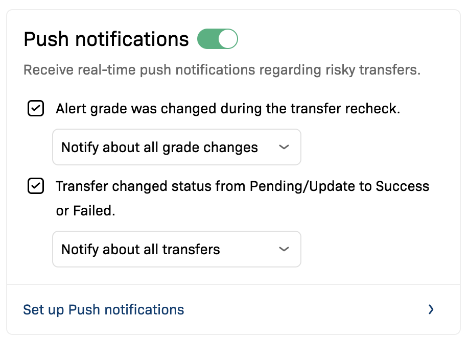 Transfer Push Notifications & A New User Guide Platform
