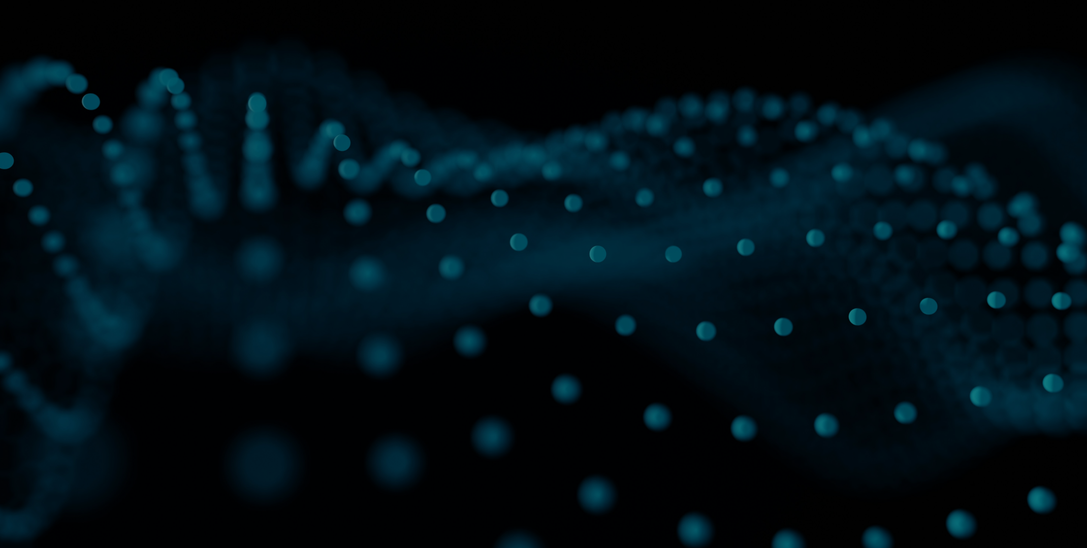 Abstract blue digital network particles and connections on dark background