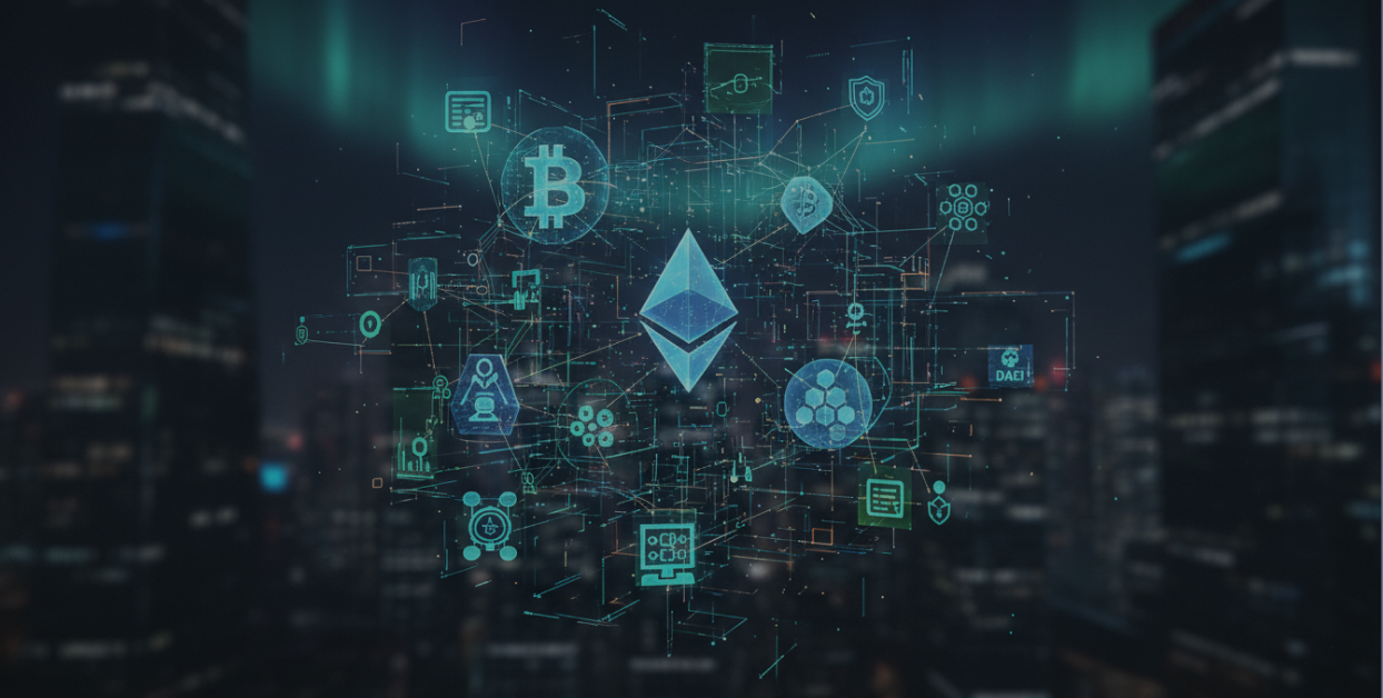 “Banner showing a digital crypto network with Bitcoin and Ethereum symbols and the headline ‘Crypto’s new world order’ with subtext ‘What CARF and DAC8 mean in practice