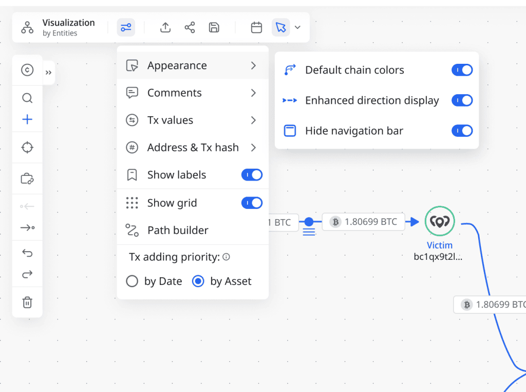 Hide navigation bar setting in Crystal Expert visualization.
